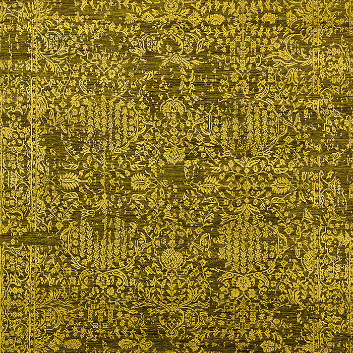 Machine Washable Oriental Yellow Industrial Rug, wshurb2589yw