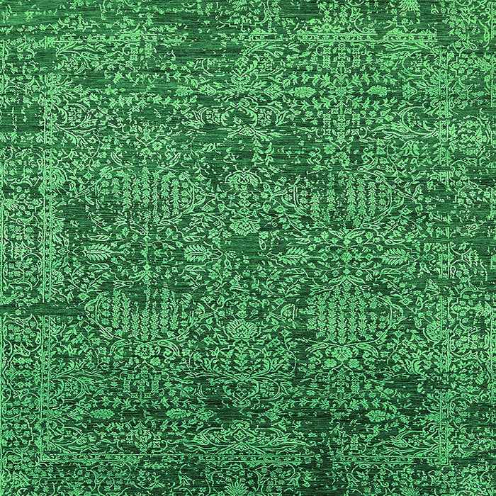 Square Machine Washable Oriental Green Industrial Area Rugs, wshurb2589grn