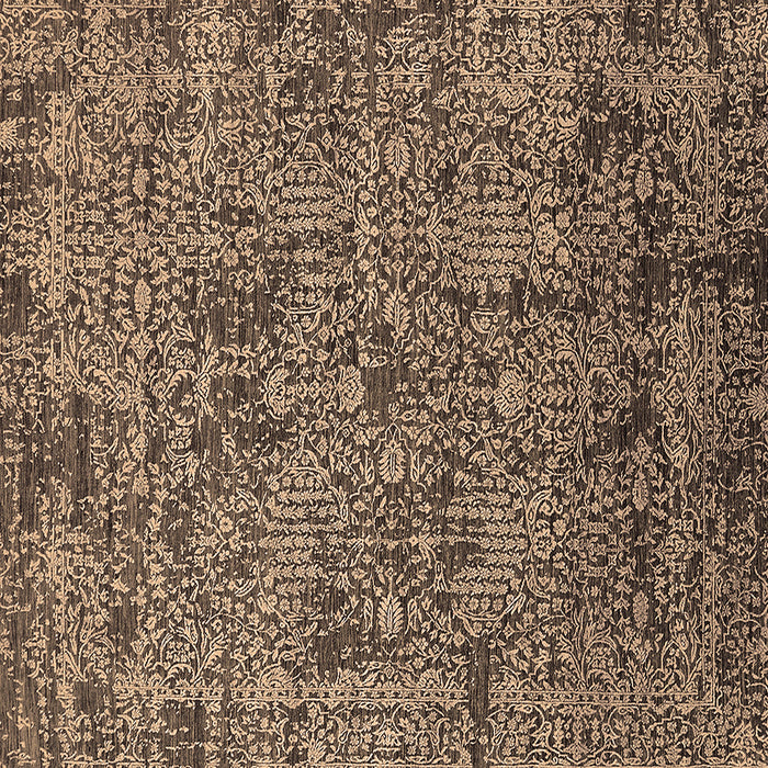 Square Oriental Brown Industrial Rug, urb2589brn