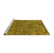 Sideview of Machine Washable Oriental Yellow Industrial Rug, wshurb2589yw