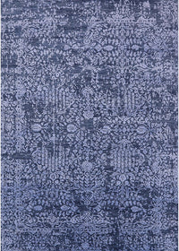 Machine Washable Industrial Modern Lapis Blue Rug, wshurb2589