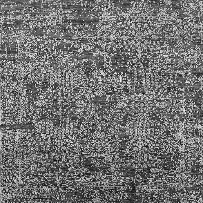 Square Machine Washable Oriental Gray Industrial Rug, wshurb2589gry