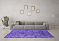 Machine Washable Oriental Purple Industrial Rug, wshurb2589pur