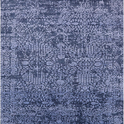 Square Mid-Century Modern Blue Oriental Rug, urb2589