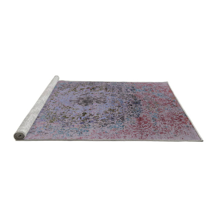 Sideview of Machine Washable Industrial Modern Mauve Taupe Purple Rug, wshurb2590