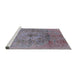 Sideview of Machine Washable Industrial Modern Mauve Taupe Purple Rug, wshurb2590