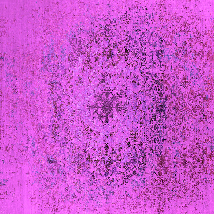 Square Machine Washable Oriental Pink Industrial Rug, wshurb2590pnk