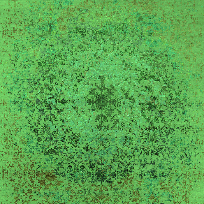 Machine Washable Oriental Green Industrial Area Rugs, wshurb2590grn