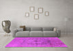 Machine Washable Oriental Pink Industrial Rug in a Living Room, wshurb2590pnk