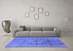 Machine Washable Oriental Blue Industrial Rug in a Living Room, wshurb2590blu