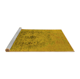 Sideview of Machine Washable Oriental Yellow Industrial Rug, wshurb2590yw