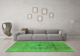 Machine Washable Oriental Green Industrial Area Rugs in a Living Room,, wshurb2590grn