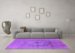 Machine Washable Oriental Purple Industrial Area Rugs in a Living Room, wshurb2590pur