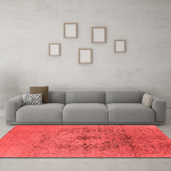 Industrial Red Washable Rugs