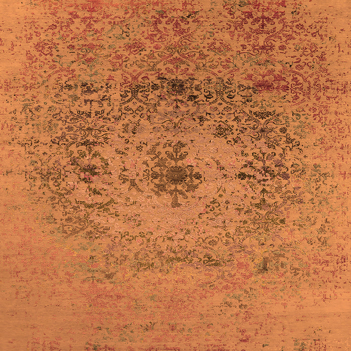 Square Oriental Orange Industrial Rug, urb2590org