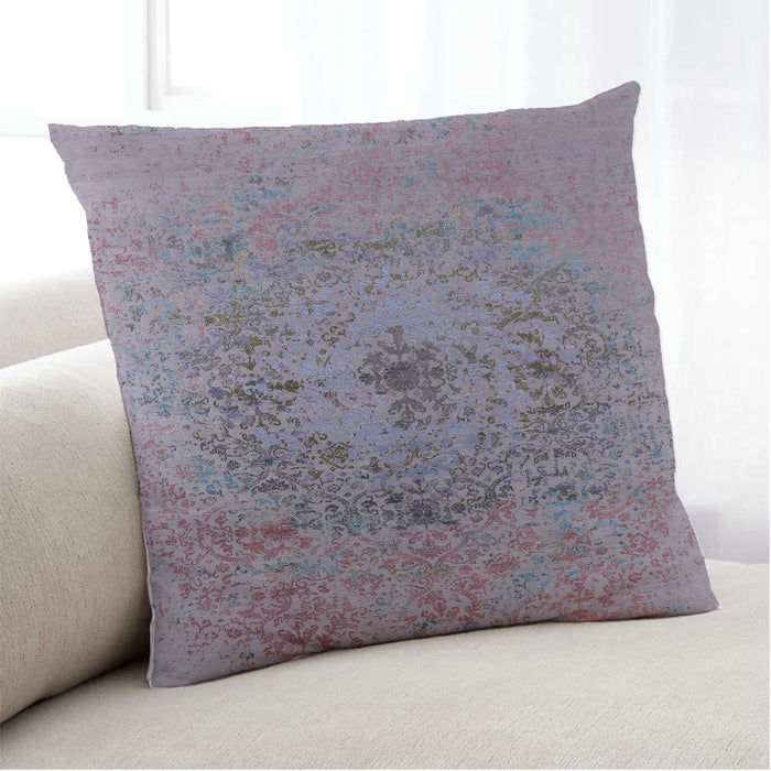 Lifestyle Image of Mid-Century Modern Urban Square Mauve Taupe Purple Throw Pillow, 18 inch by 18 inch, pwurb2590