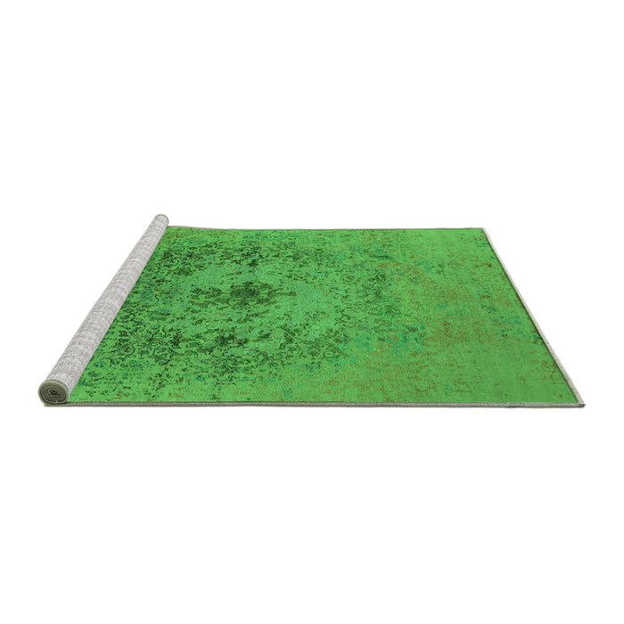 Sideview of Machine Washable Oriental Green Industrial Area Rugs, wshurb2590grn
