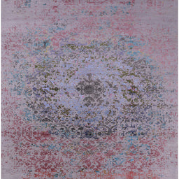 Square Machine Washable Industrial Modern Mauve Taupe Purple Rug, wshurb2590