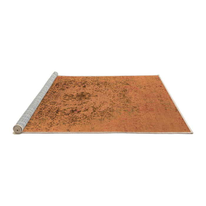 Sideview of Machine Washable Oriental Orange Industrial Area Rugs, wshurb2590org