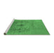 Sideview of Machine Washable Oriental Emerald Green Industrial Area Rugs, wshurb2590emgrn