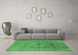 Machine Washable Oriental Emerald Green Industrial Area Rugs in a Living Room,, wshurb2590emgrn