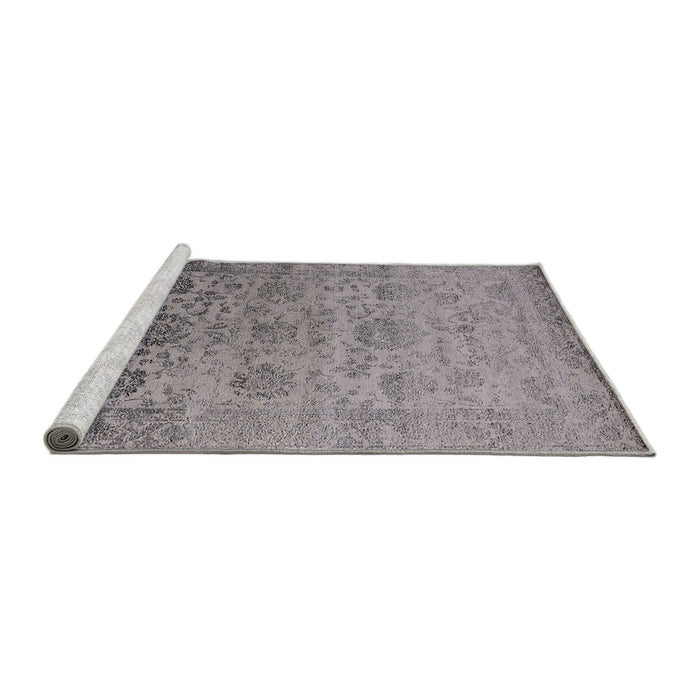 Sideview of Machine Washable Industrial Modern Silver Pink Rug, wshurb2591