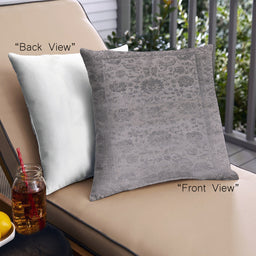 Front View of Mid-Century Modern Urban Square Silver Pink Throw Pillow, 18 inch by 18 inch, pwurb2591