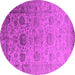 Round Oriental Pink Industrial Rug, urb2591pnk