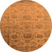 Round Oriental Orange Industrial Rug, urb2591org