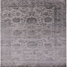 Square Mid-Century Modern Silver Pink Oriental Rug, urb2591