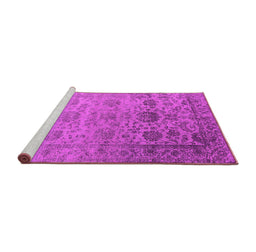 Sideview of Machine Washable Oriental Pink Industrial Rug, wshurb2591pnk