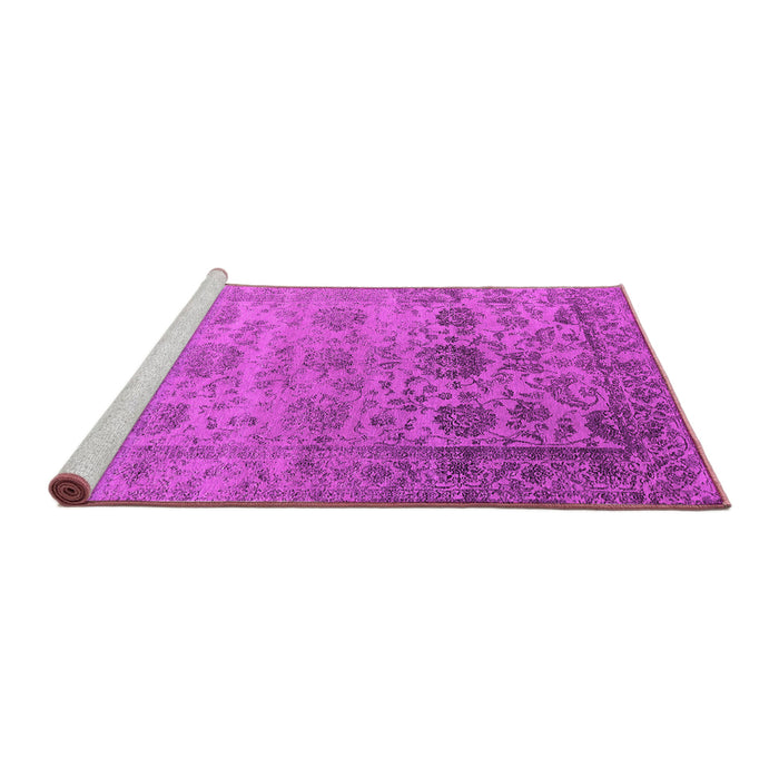 Sideview of Machine Washable Oriental Pink Industrial Rug, wshurb2591pnk