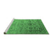 Sideview of Machine Washable Oriental Emerald Green Industrial Area Rugs, wshurb2591emgrn