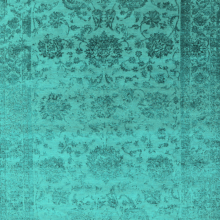 Machine Washable Oriental Turquoise Industrial Area Rugs, wshurb2591turq