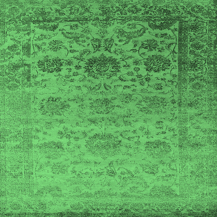 Square Oriental Emerald Green Industrial Rug, urb2591emgrn