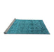 Sideview of Machine Washable Oriental Light Blue Industrial Rug, wshurb2591lblu