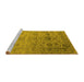 Sideview of Machine Washable Oriental Yellow Industrial Rug, wshurb2591yw