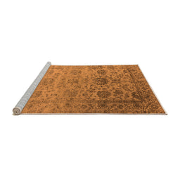 Sideview of Machine Washable Oriental Orange Industrial Area Rugs, wshurb2591org