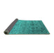 Sideview of Oriental Turquoise Industrial Rug, urb2591turq