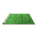 Sideview of Machine Washable Oriental Green Industrial Area Rugs, wshurb2591grn