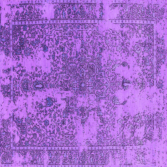 Square Machine Washable Oriental Purple Industrial Area Rugs, wshurb2592pur