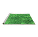Sideview of Machine Washable Oriental Green Industrial Area Rugs, wshurb2592grn
