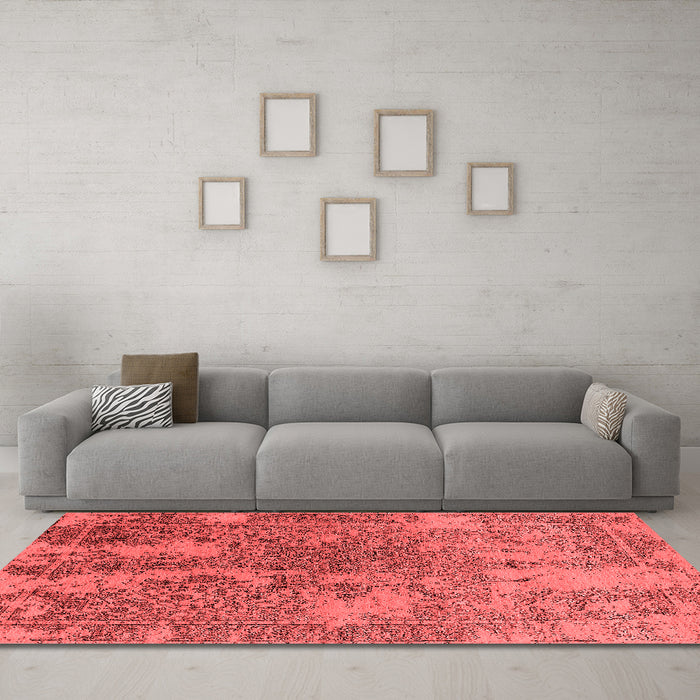 Industrial Red Washable Rugs