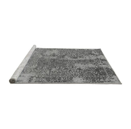 Sideview of Machine Washable Oriental Gray Industrial Rug, wshurb2592gry