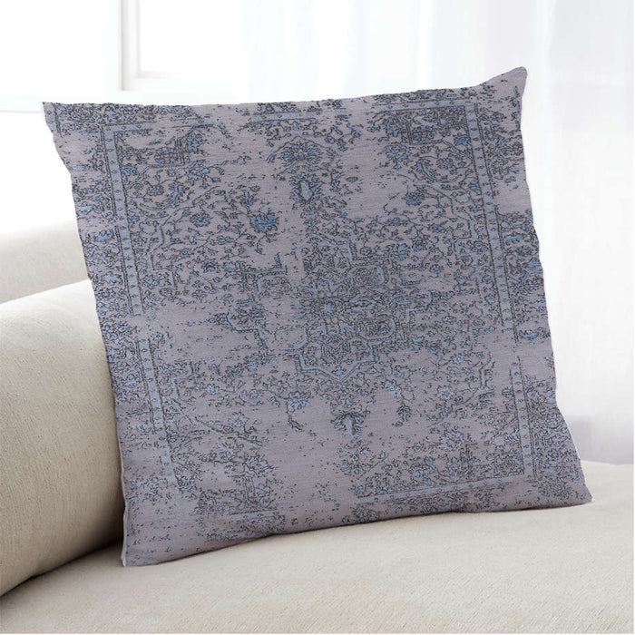 Lifestyle Image of Mid-Century Modern Urban Square Grape Purple Throw Pillow, 18 inch by 18 inch, pwurb2592