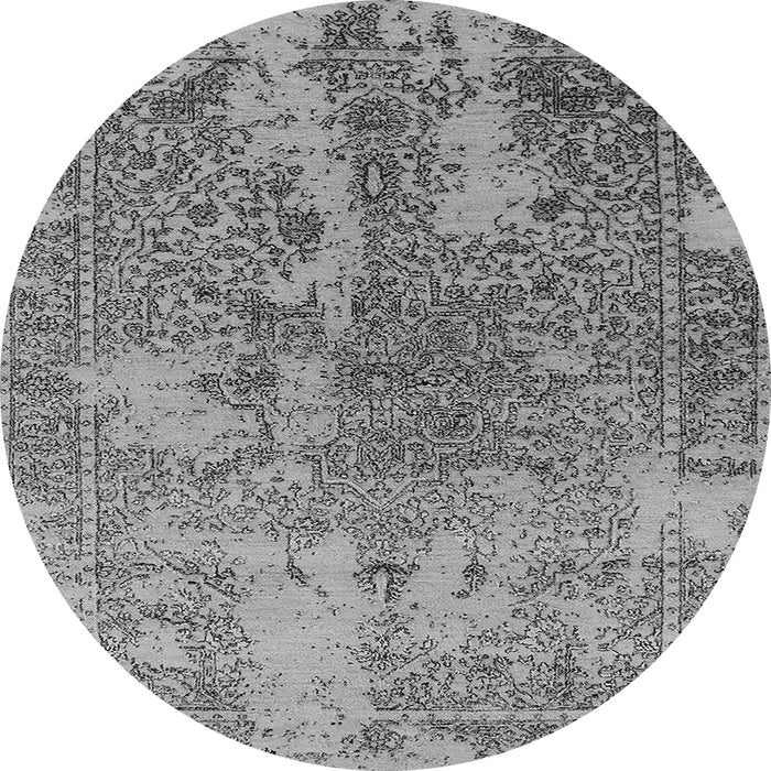 Round Oriental Gray Industrial Rug, urb2592gry