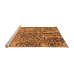 Sideview of Machine Washable Oriental Orange Industrial Area Rugs, wshurb2592org