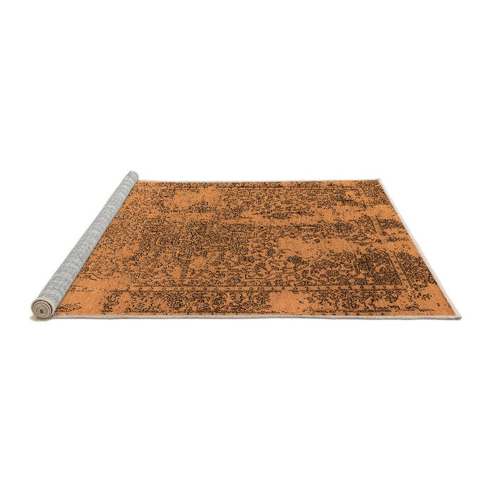 Sideview of Machine Washable Oriental Orange Industrial Area Rugs, wshurb2592org