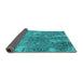 Sideview of Oriental Turquoise Industrial Rug, urb2592turq