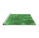 Sideview of Machine Washable Oriental Emerald Green Industrial Area Rugs, wshurb2592emgrn